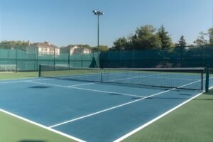 jasa pengecatan lapangan tenis dengan flexipave coating