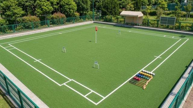 Ukuran Lapangan Gateball Standar Lengkap dengan Posisi Gate dan Goal Pole